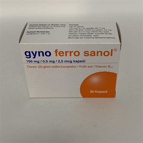 Gyno Ferro Sanol 100mg/0,5 Mg/2,5 Mcg Kapsul (30 Kapsul)
