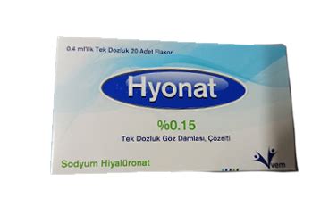 Hyonat %0,15 Tek Dozluk Goz Damlasi, Cozelti (20 Flakon)
