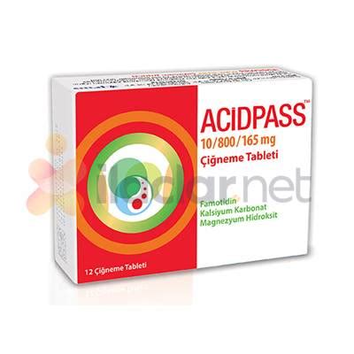 Acidpass 10/800/165 Mg Cigneme Tableti (6 Tablet) Fiyatı