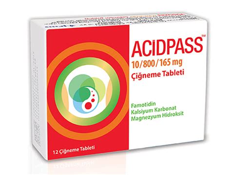 Acidpass 10 Mg/800 Mg/165 Mg 12 Cigneme Tableti Fiyatı