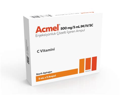 Acmel 500 Mg/5 Ml Im/iv/sc Enjeksiyonluk Cozelti (5 Adet)
