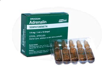 Adrenalin 0.25 Mg/ 1 Ml Enjeksiyonluk Cozelti. 10 Ampul Fiyatı