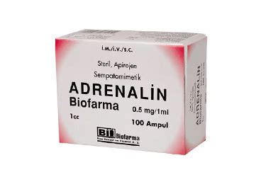 Adrenalin Biofarma 0.5mg/1 Ml 100 Ampul Fiyatı