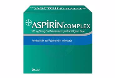 Aspirin Complexoral Suspansiyon Granullu 500/30 Mg 20 Sase Fiyatı