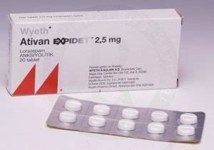 Ativan Expidet 2.5 Mg 20 Tablet Fiyatı