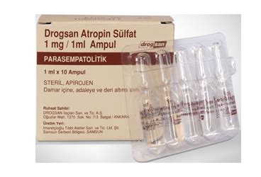 Atropin Sulfat Onfarma 0,5 Mg / 1 Ml Enjeksiyonluk Cozelti (10 Ampul)