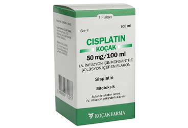 Cisplatin-kocak 10 Mg/20 Ml Infuzyon Icin Konsantre Solusyon Iceren Flakon
