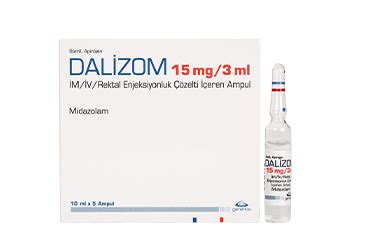 Dalizom 15 Mg/3 Ml Im/iv/rektal Enjeksiyonluk/infuzyonluk Cozelti