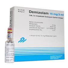 Demizolam 15 Mg/3 Ml Im/iv Enjektabl Solusyon Iceren 5 Ampul