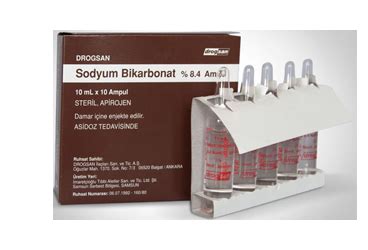 Drogsan Sodyum Bikarbonat 84 Mg/ml Iv. Enjeksiyonluk Cozelti, 100 Ampul