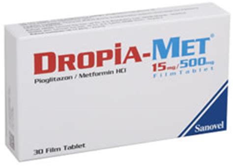 Dropia-met 15 Mg/1000 Mg Film Kapli Tablet (30 Film Kapli Tablet)