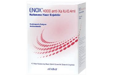Enox 4000 Anti-xa Iu/0.4 Ml 10 Kullanima Hazir Enjektor Fiyatı