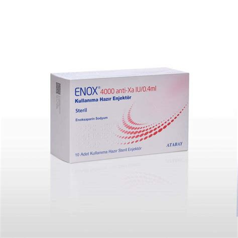 Enox 4000 Anti-xa Iu/0.4 Ml 20 Kullanima Hazir Enjektor Fiyatı