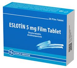 Eslotin 5 Mg 20 Film Tablet