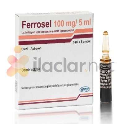 Ferrosel 100 Mg/5 Ml Iv Inf. Icin Konsantre Cozelti Iceren Ampul Fiyatı