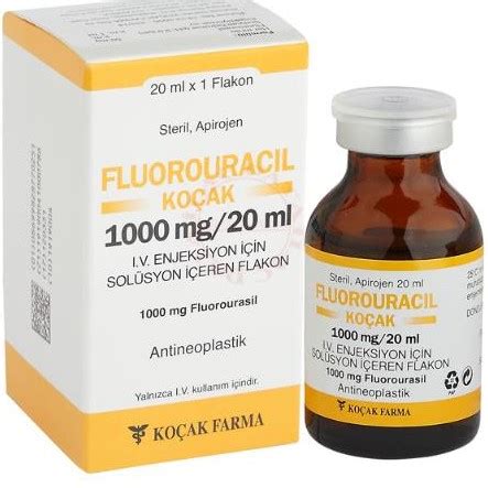 Fluorouracil Kocak 1000 Mg/20 Ml Iv Enjeksiyon Icin Solusyon Iceren Flakon Fiyatı