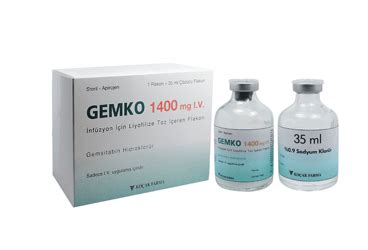 Gemko 1400 Mg Iv Inf. Icin Liyofilize Toz Iceren Flakon Fiyatı