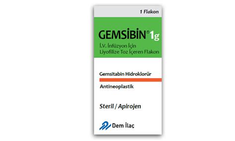 Gemsibin 1 G Iv Infuzyon Icin Liyofilize Toz Iceren 1 Flakon