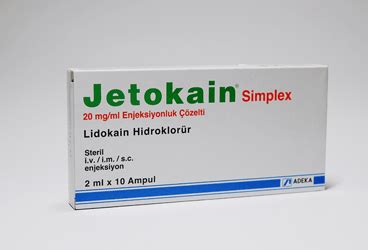 Jetokain Simplex 20 Mg/ml Enjeksiyonluk Cozelti
