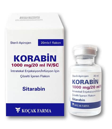 Korabin 1000 Mg/20 Ml Iv/sc Intratekal Enjeksiyon/infuzyon Icin Cozelti Iceren Flakon (1 Flakon)