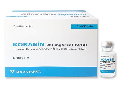 Korabin 40 Mg/2 Ml Iv/sc Intratekal Enjeksiyon Infuzyon Icin Cozelti Iceren Flakon (30 Flakon)