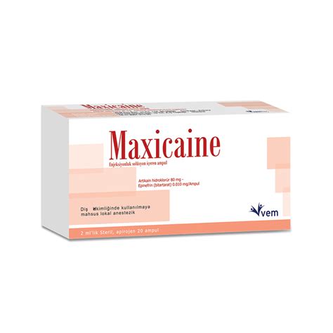 Maxicaine (80 Mg/2ml+ 0.01 Mg/2ml) Enjeksiyonluk Cozelti Iceren Ampul Fiyatı