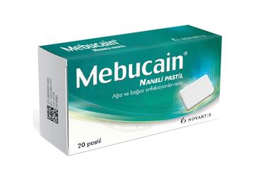 Mebucain 2 Mg/1 Mg Naneli Pastil (20 Adet) Fiyatı