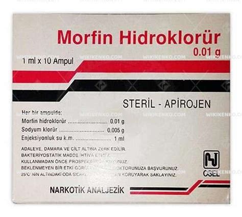 Morfin Hidroklorur 0,02 G 1 Ml 5 Ampul