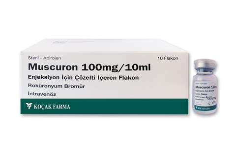 Muscuron 100 Mg/10 Ml Iv Enjeksiyon Icin Solusyon Iceren 10 Flakon