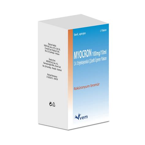 Myocron 100 Mg/10 Ml Iv Enjeksiyonluk Cozelti Iceren 1 Flakon Fiyatı