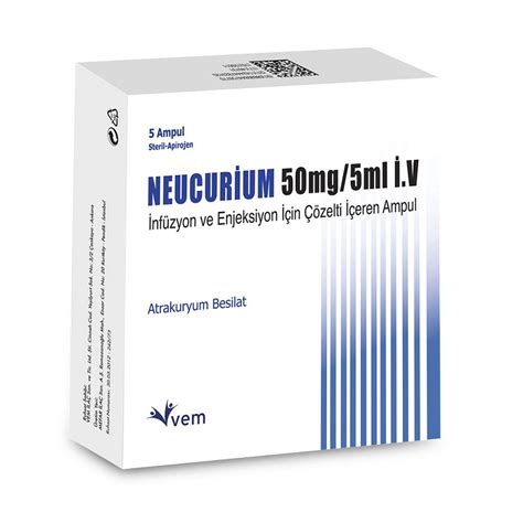 Neucurium 50 Mg/5 Ml Iv Infuzyon Ve Enjeksiyon Icin Cozelti Iceren 5 Ampul Fiyatı