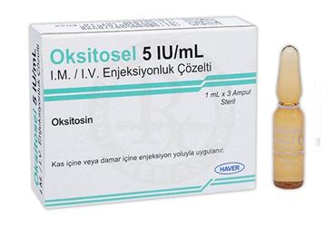 Oksitosel 5 Iu /ml I.m. / I.v. Enjeksiyonluk Cozelti (3 Ampul)
