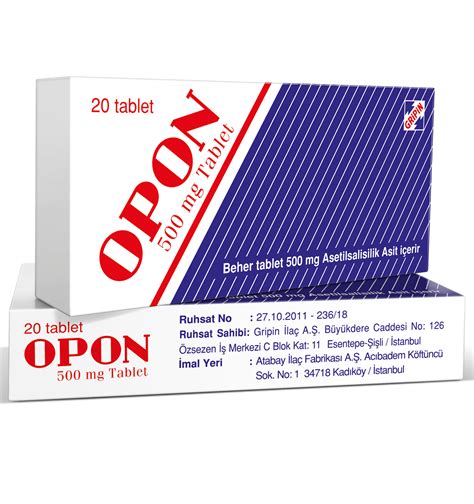 Opon 500 Mg 20 Tablet Fiyatı