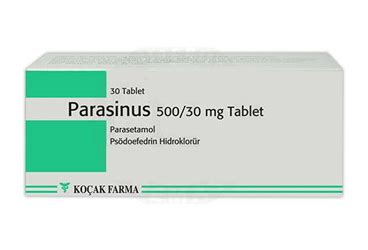 Parasinus 500/30 Mg Tablet (30 Tablet) Fiyatı