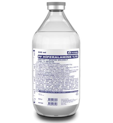 Pf Hiperalamine %10 Aminoasit Iv Infuzyon Icin Ciozelti 500 Ml (setli)