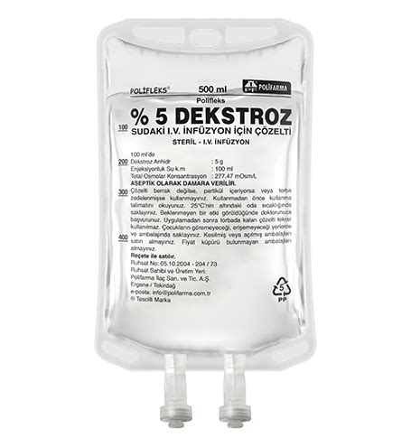 Polifleks %50 Dekstroz Sudaki Solusyonu 100 Ml(pvc Torba)setli