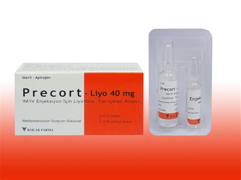 Precort-liyo 40 Mg Im/iv Enjeksiyon Icin Liyofilize Toz Iceren Ampul