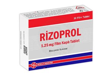 Rizoprol 1.25 Mg Film Kapli Tablet (30 Tablet) Fiyatı