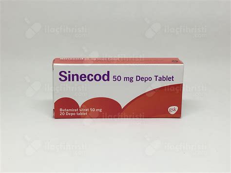 Sinecod Depo 50 Mg 20 Tablet Fiyatı