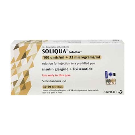 Soliqua Solostar 100 U/ml Ve 33 Mcg/ml Sc Enjeksiyonluk Coz. Iceren Kullanima Hazir Enj. Kalemi (3 Kalem)