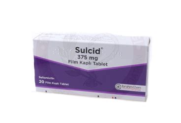 Sulcid 375 Mg Film Kapli Tablet (20 Tablet) Fiyatı