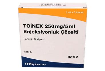 Toinex 250 Mg/5 Ml Enjeksiyonluk Cozelti (5 Ampul) Fiyatı