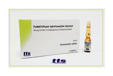 Turktipsan Gentamisin Sulfat 40 Mg/ml Im/iv Enjeksiyonluk/infuzyonluk Cozelti (1 Ampul)