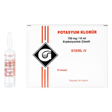 Turktipsan Potasyum Klorur 750 Mg / 10 Ml Enjeksiyonluk Cozelti Iceren Ampul (10 Ampul)