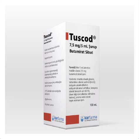 Tuscod 7.5 Mg/5 Ml Surup 100 Ml Fiyatı