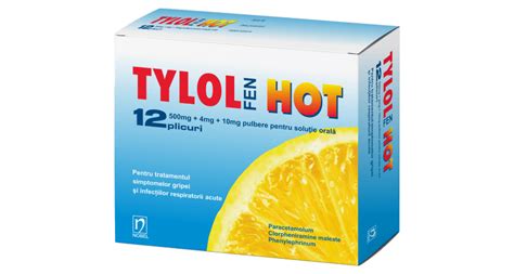 Tylolfen Hot 500 Mg + 10 Mg + 4 Mg / 20 G Tek Kullanimlik Oral Cozelti Hazirlamak Icin Toz 12 Poset