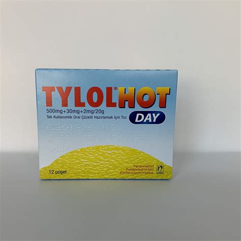 Tylolhot Day 500 Mg + 30 Mg + 2 Mg / 20 G Tek Kullanimlik Oral Cozelti  Hazirlamak Icin Toz 12 Poset 2024 Fiyatı