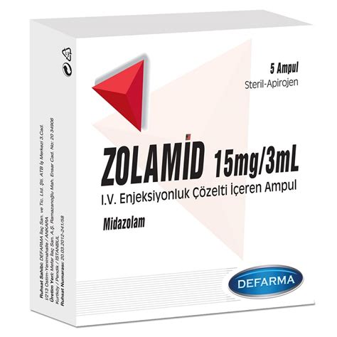 Zolamid 15 Mg/3 Ml Iv/im/rektal Kullanim Icin Cozleti Iceren Ampul