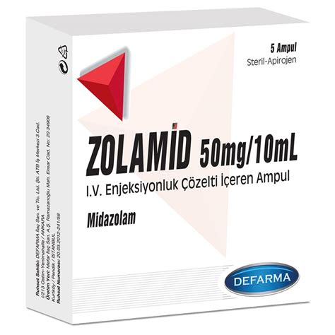 Zolamid 50 Mg/10 Ml Iv/im/rektal Kullanim Icin Cozleti Iceren Ampul